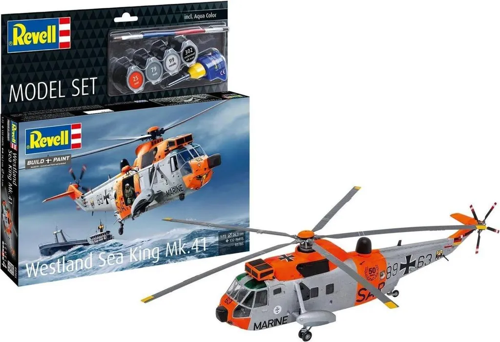 Revell Westland Sea King Mk.41 1:72 - Kit Maquette Détaillée avec Missiles