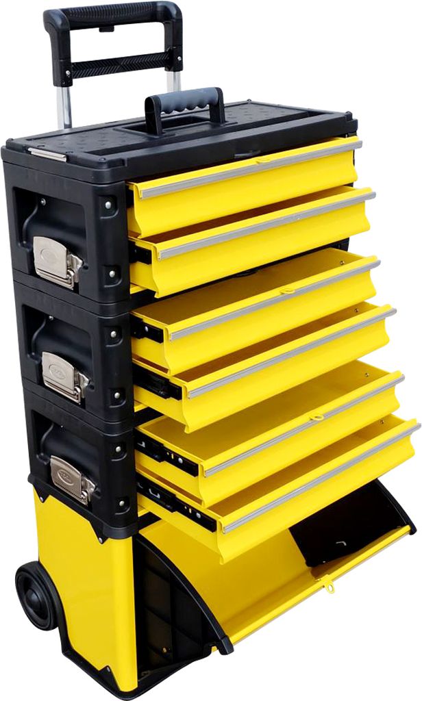 ALEOS. Metall Werkzeugtrolley Werkstattwagen XXL Type 305BBBD mit Schubladenverriegelung und Schloss