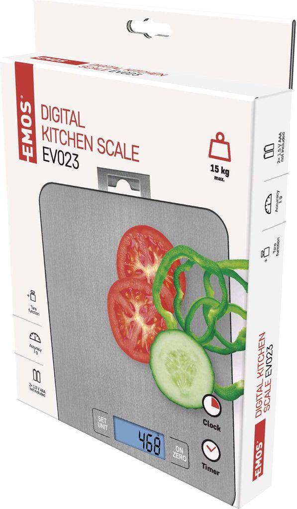 EMOS Küchenwaage aus Edelstahl mit Wandaufhängung, Produktbild 7