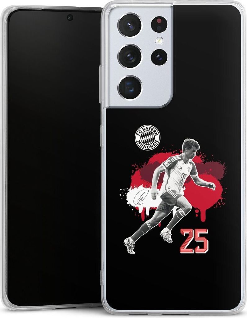 DeinDesign Handyhülle für Samsung Galaxy S21 Ultra 5G Silikon Hülle Case Smartphone Schutzhülle FC Bayern München Offizielles Lizenzprodukt Th...