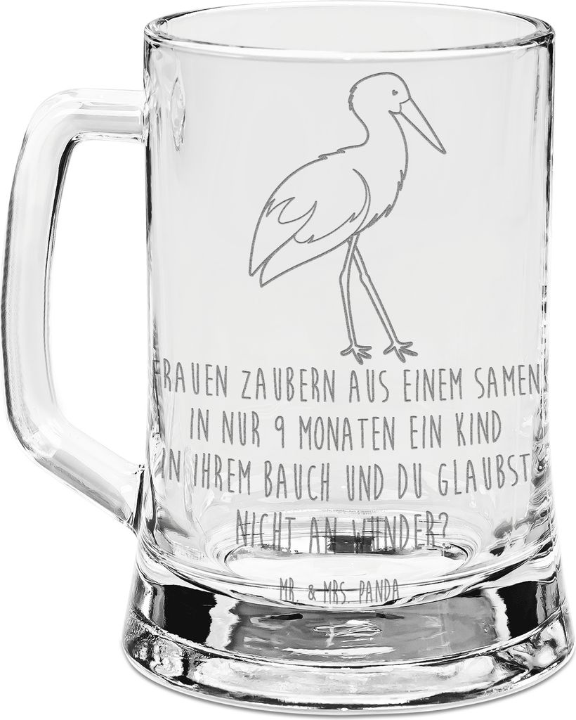 Mr. & Mrs. Panda Krug Storch - Transparent - Geschenk, Gute Produktbild 