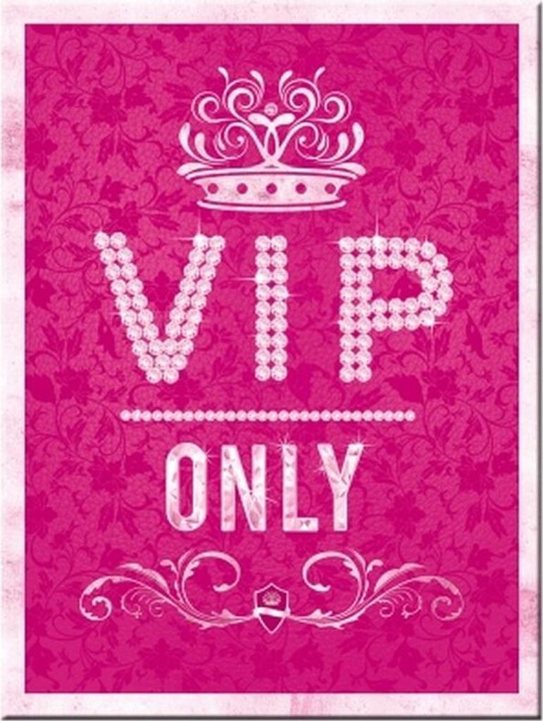Nostalgic-Art - Magnet 6 x 8 cm - Achtung - VIP Only - Pink