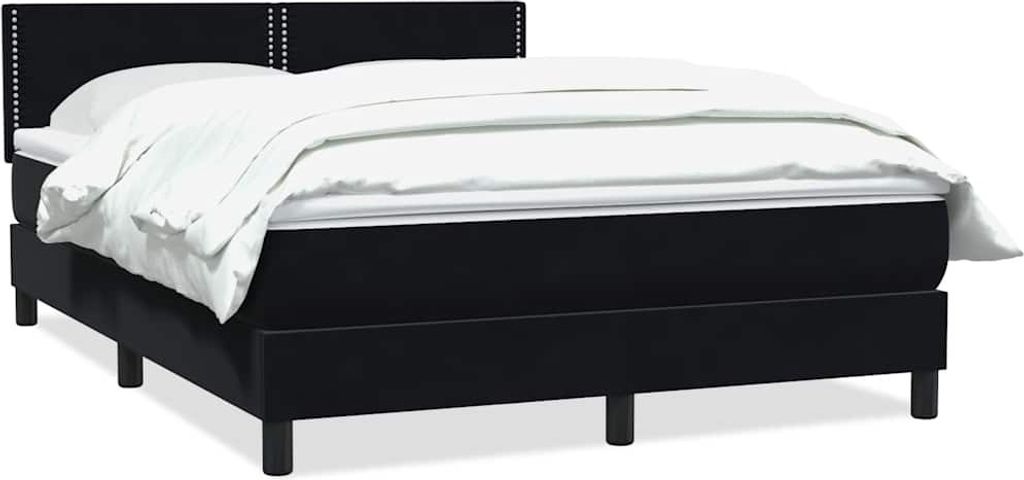 Boxspringbett mit Matratze Schwarz 160x210 cm Samt