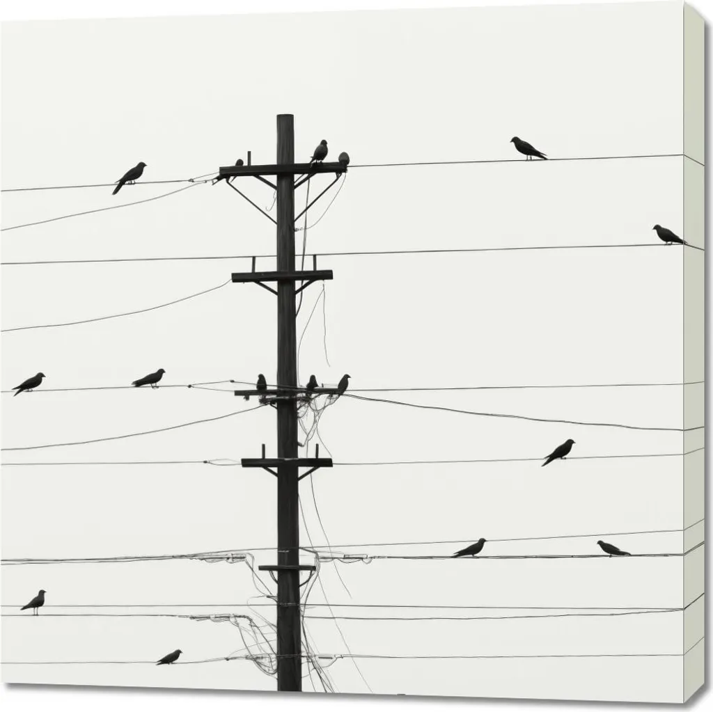 Tableau Carré 90x90 cm Symphonie sur l'aiguille Idéal pour Bureau Chic