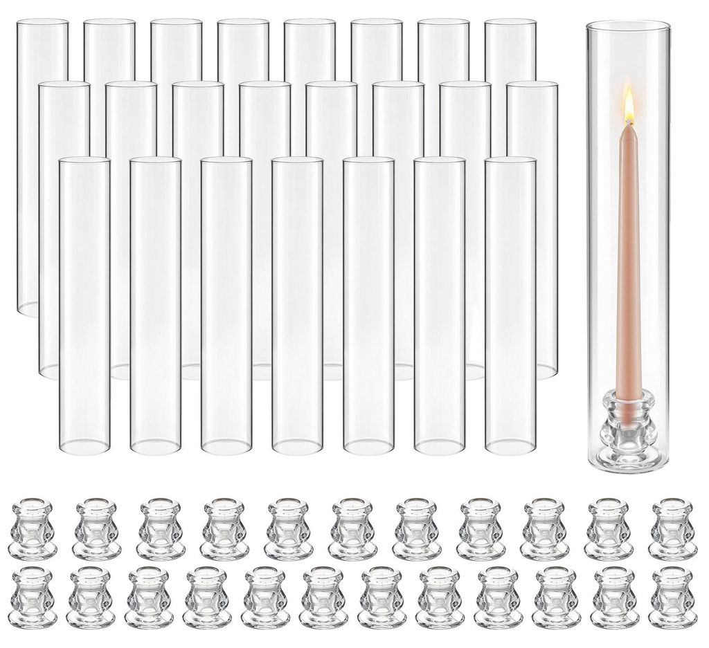 VEVOR, set di 24 cilindri in vetro per candele, Immagine del prodotto 