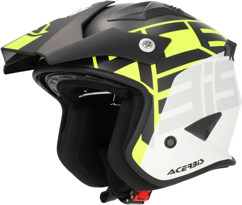 Casque Jet Moto Ouvert ACERBIS Aria Sport Noir Jaune Fluo Mat Taille M