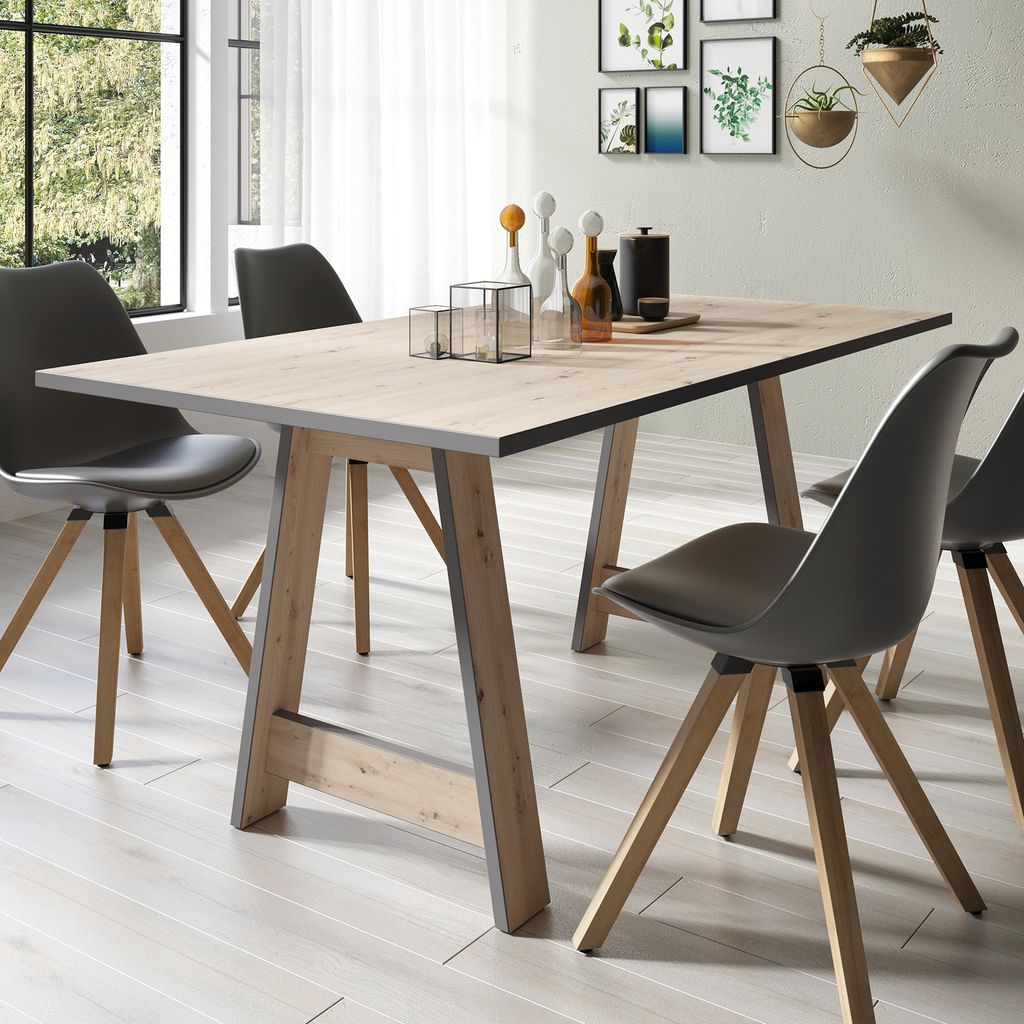 riess-ambiente Design Esstisch LOFT 160cm natur anthrazit Eichen-Optik Esszimmertisch Tisch Konferenztisch