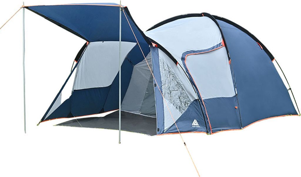 Outdoor-Zelt, tragbares, zweischichtiges, faltbares großes Zelt, geeignet für Camping am Strand, ein Schlafzimmer und ein Wohnzimmer