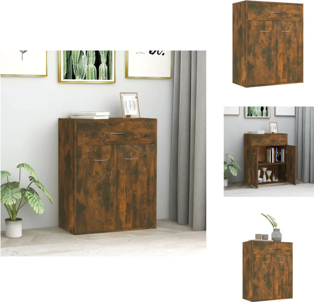 vidaXL Credenza rovere affumicato 60x30x75 cm materiale legno - Credenze