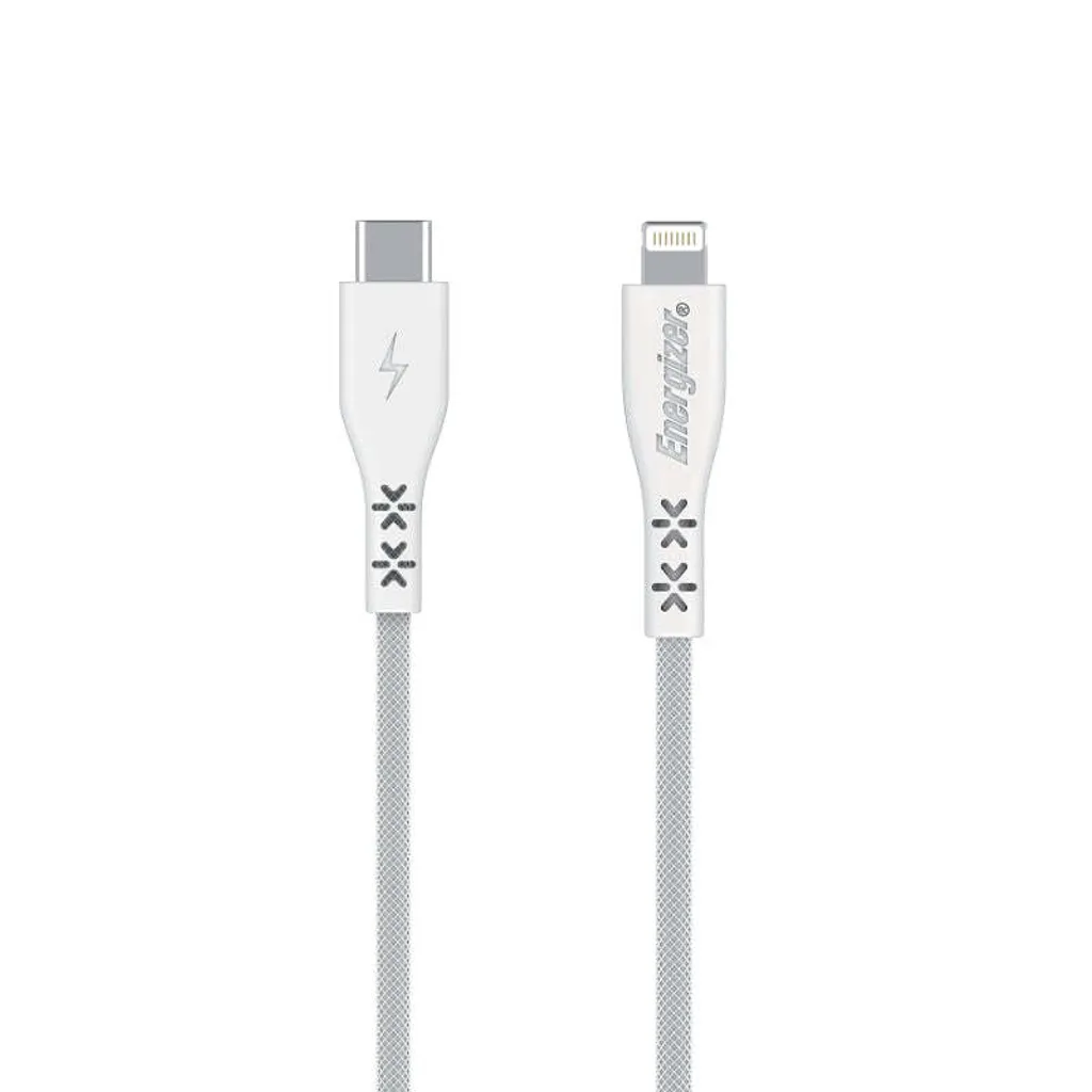 Energizer HardCase Câble USB-C vers Lightning MFi 1,2m Blanc Renforcé