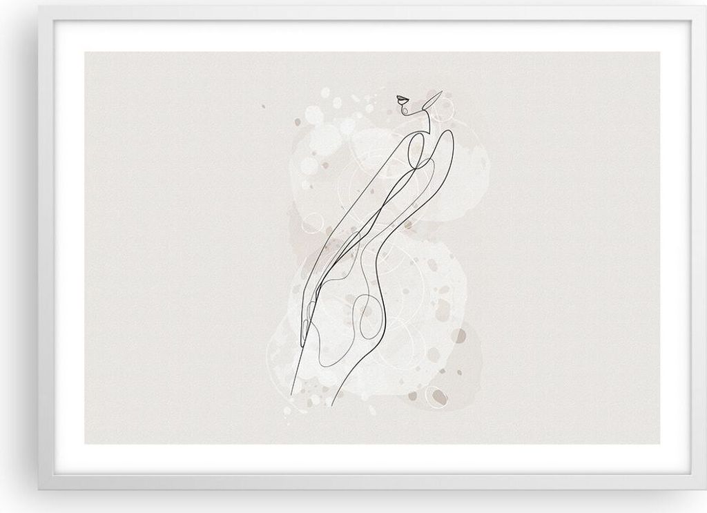 Gerahmtes Poster - Weißer Rahmen - Minimalismus Körper Frauen - 70x50 cm - Wand Bild - Wanddeko - Wandbilder - Kunstposter - Wandposter - Bilderr...