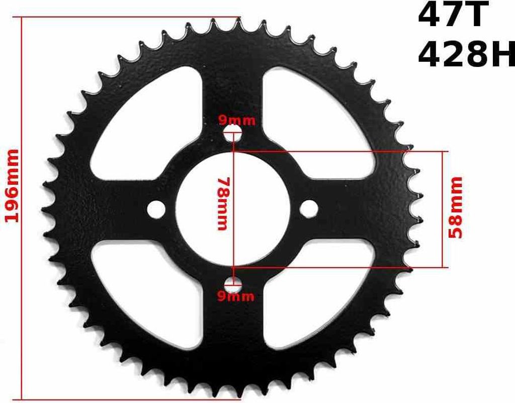 Yankee Rear Bracket Black 47Z 428H M