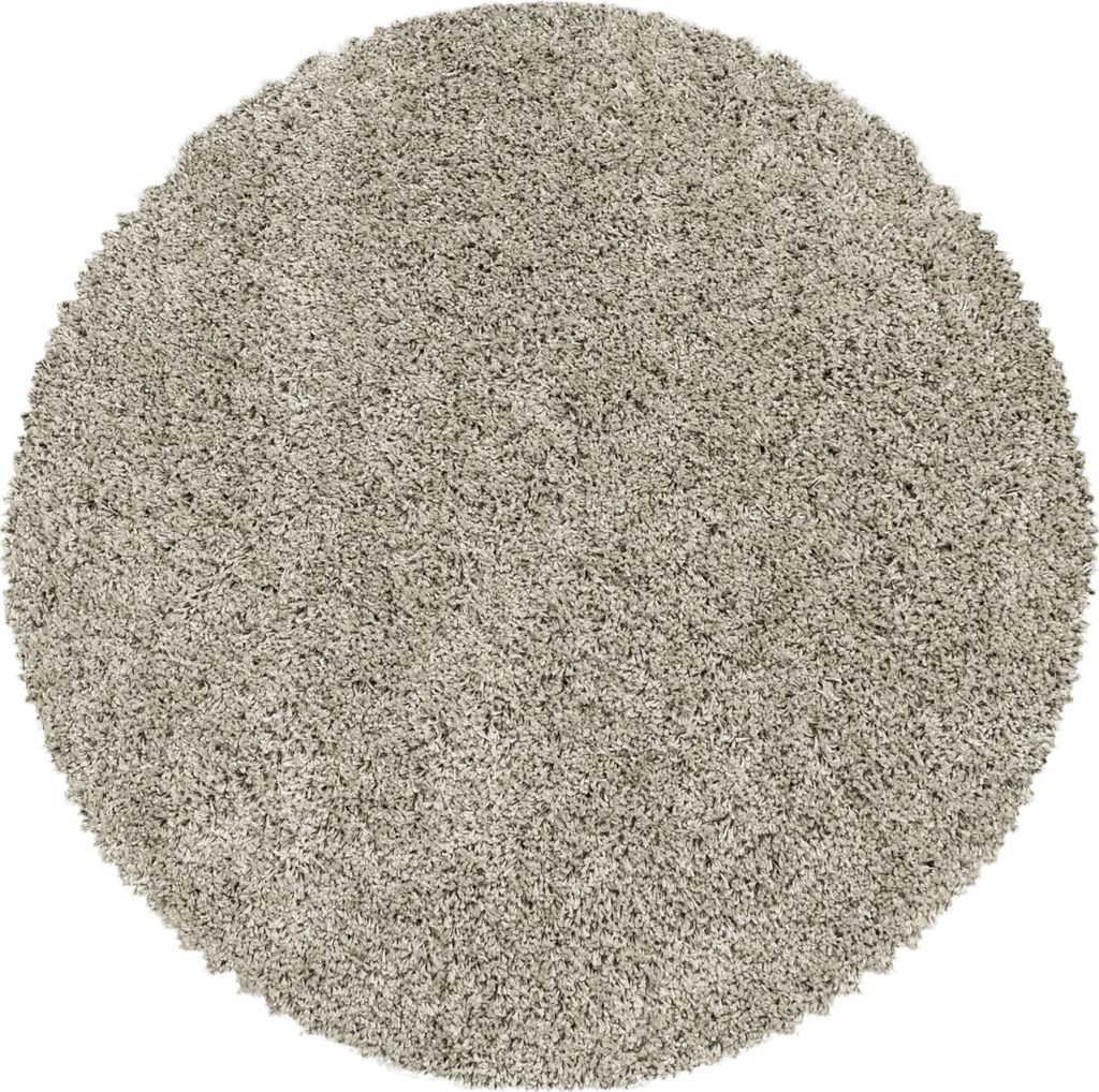 Carpetsale24 Hochflor Teppich Uni Einfarbig Modern Shaggy Teppich Wohnzimmer Flauschig Weich Preishammer, Grösse: 120 cm Rund