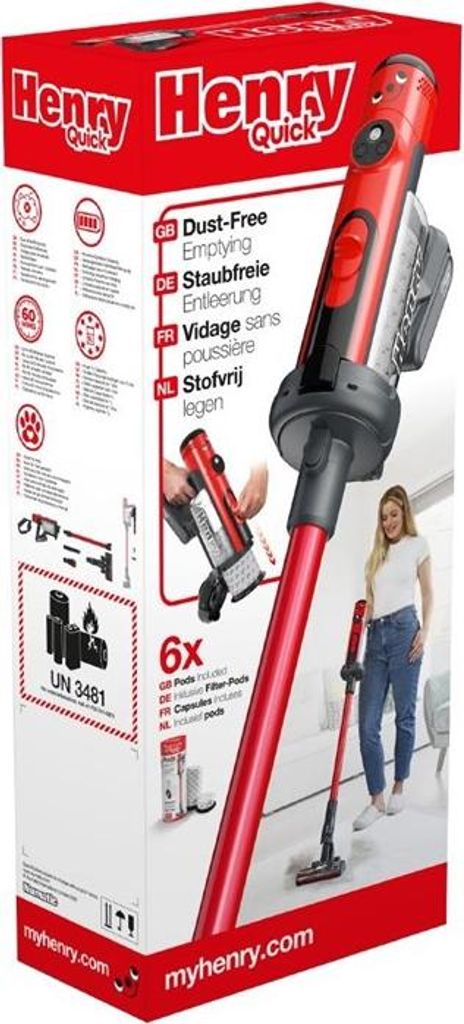 Numatic Henry HEN100R - Aspirateur vertical sans fil rapide Image du produit 