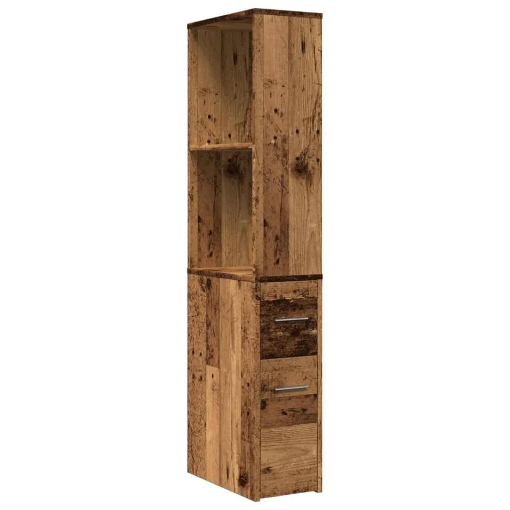 SYFAX™ Armadietto Bagno Stretto Rovere Antico con Ruote - Salvaspazio