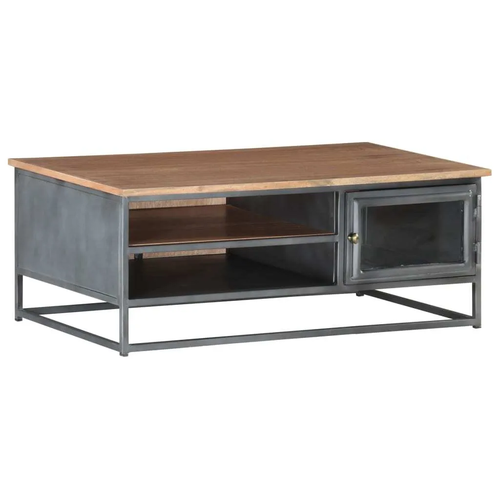 Table basse acacia gris 90x50x35 cm : robustesse et design sans compromis