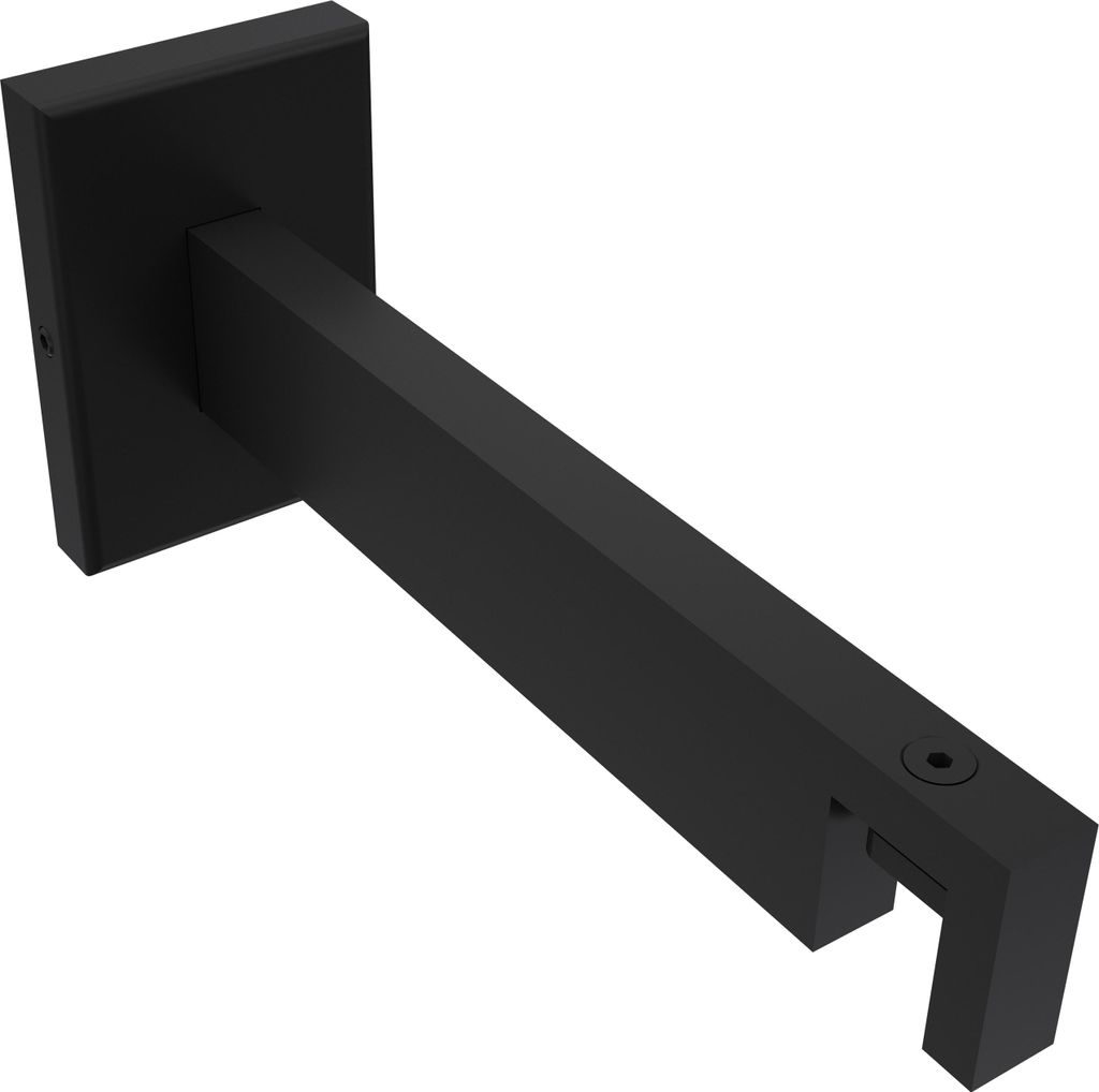 Interdeco Träger mit Abstand 13,5 cm / Wandhalterung für Gardinenstangen 14 x 35 mm, 1-läufig Schwarz, Typ Smartline