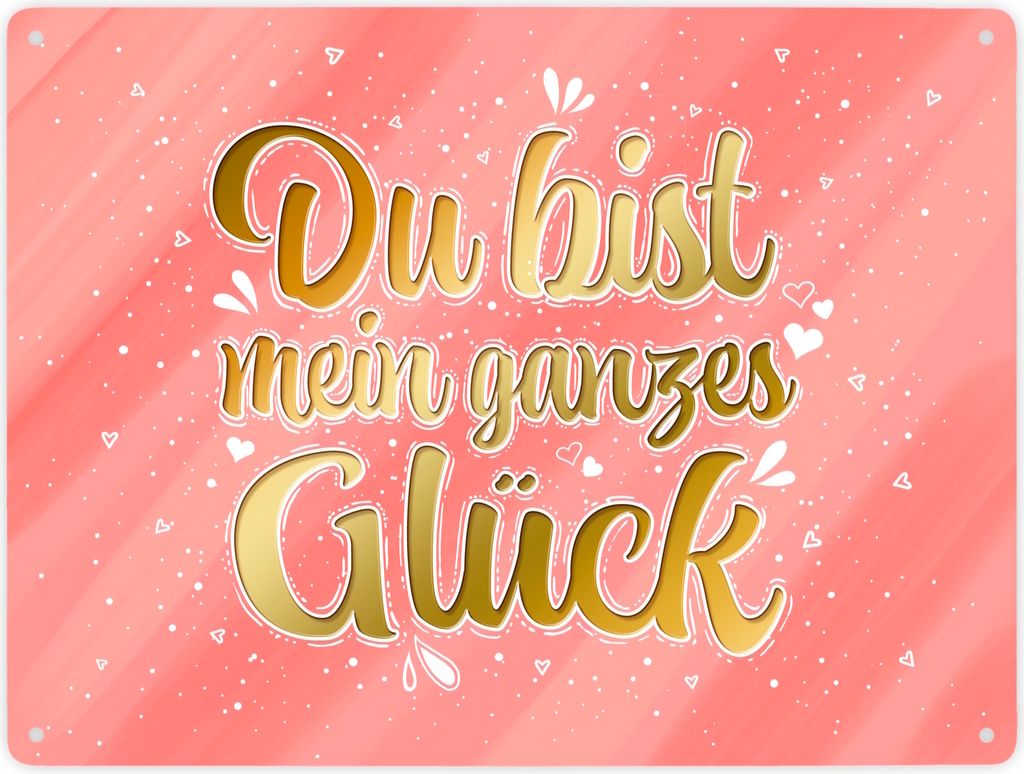 Du bist mein ganzes Glück Metallschild XXL