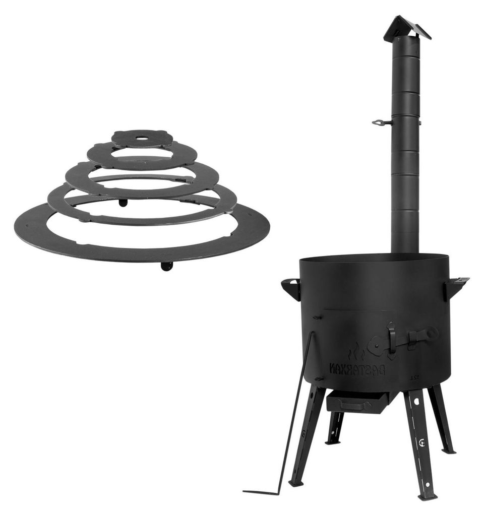 Ø49cm Uchag 2mm Stahl Abzugsrohr Adapter-Ringe Utschag Utschak Feldküche Feuerstelle Campingofen Außenküche Eintopfofen
