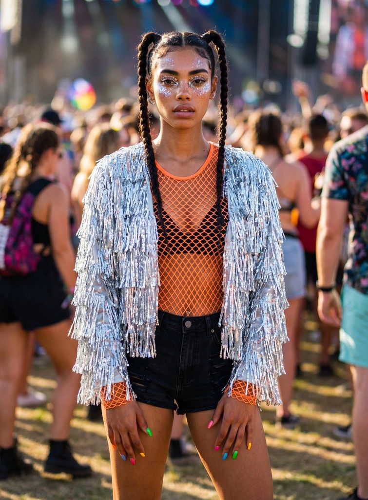 Glitzer Festivaljacke silber Größe: S-M Produktbild 