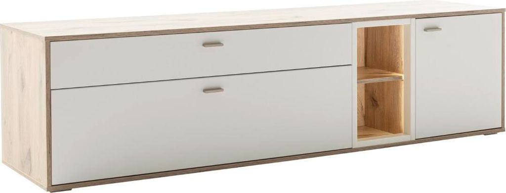 SANTERNO TV Board 1 Tür/2 SK/2 Fächer 199x53x50 cm Soft white Melamin