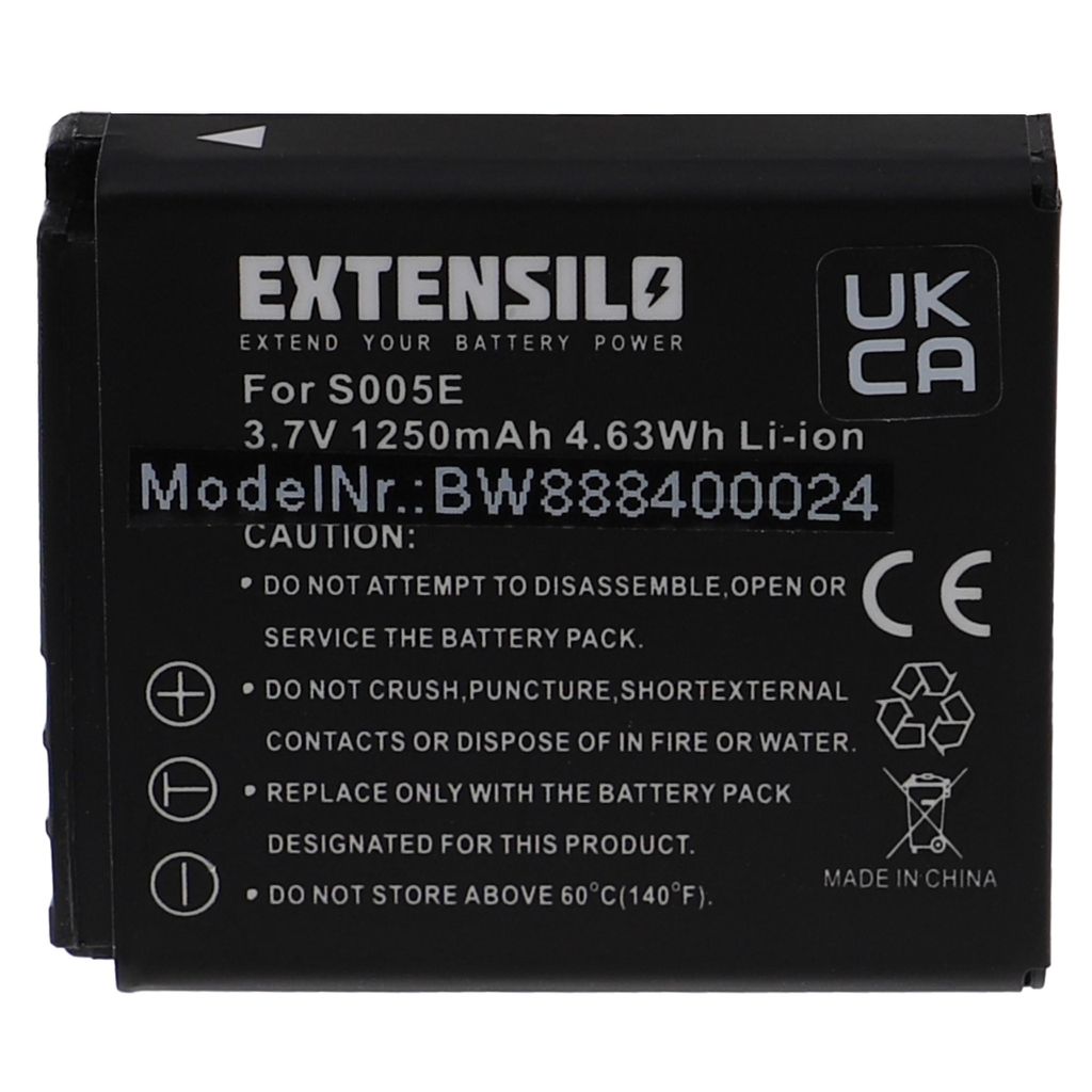 EXTENSILO Akku Ersatz für Leica BP-DC4, BP-DC4E für Kamera (1250mAh, 3,7V, Li-Ion)