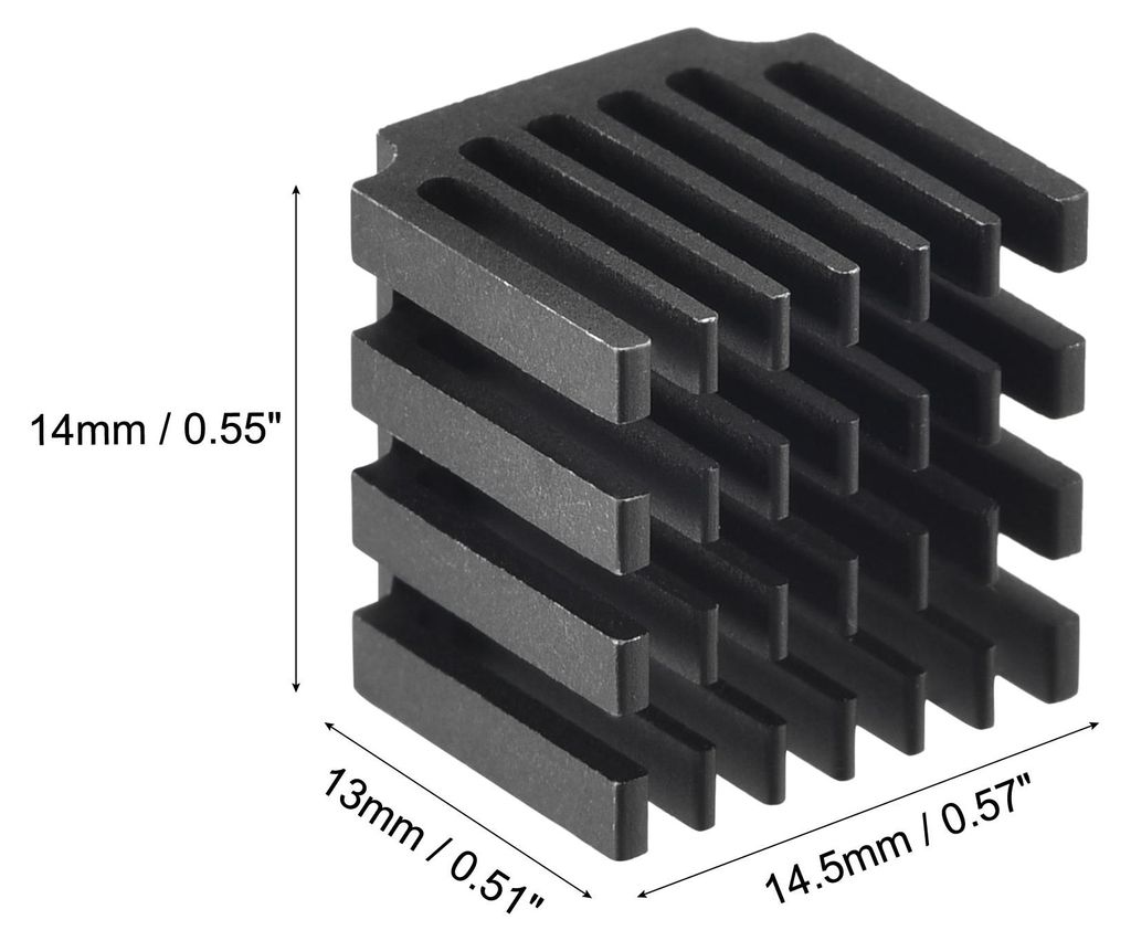 20 Stš¹ck Aluminium Kš¹hlk?rper Elektronikkš¹hler 14x14.5x13mm fš¹r MOS IC Chip Schwarz