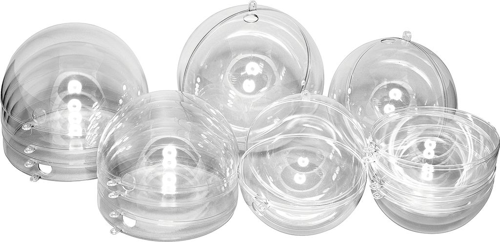 VBS Acrylkugeln Set 9 Stück mit Bohrung Sortiert Bastelkugeln 3 bis 7 cm
