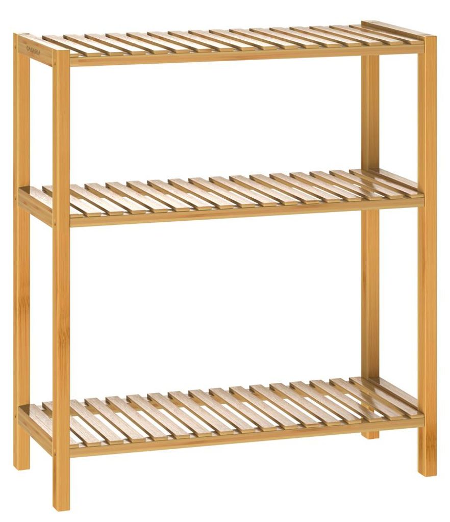 CASARIA® Badezimmer Regal Stehend Bambus Holz 3 Ablagen Produktbild 