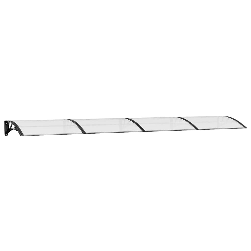vidaXL Auvent de porte noir et transparent 400x75 cm Image du produit 