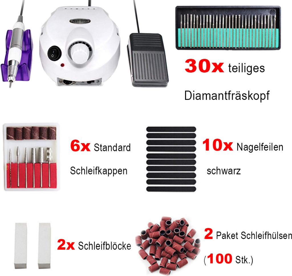 Hengda Nagelfraeser Nagelstudio 30000 U/Min Stufenlose Produktbild 5