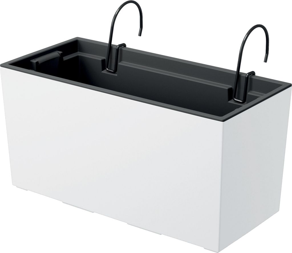 nabbi Plastový balkónový kvetináč DUC400W 39,5 cm - biela Obrázok produktu 