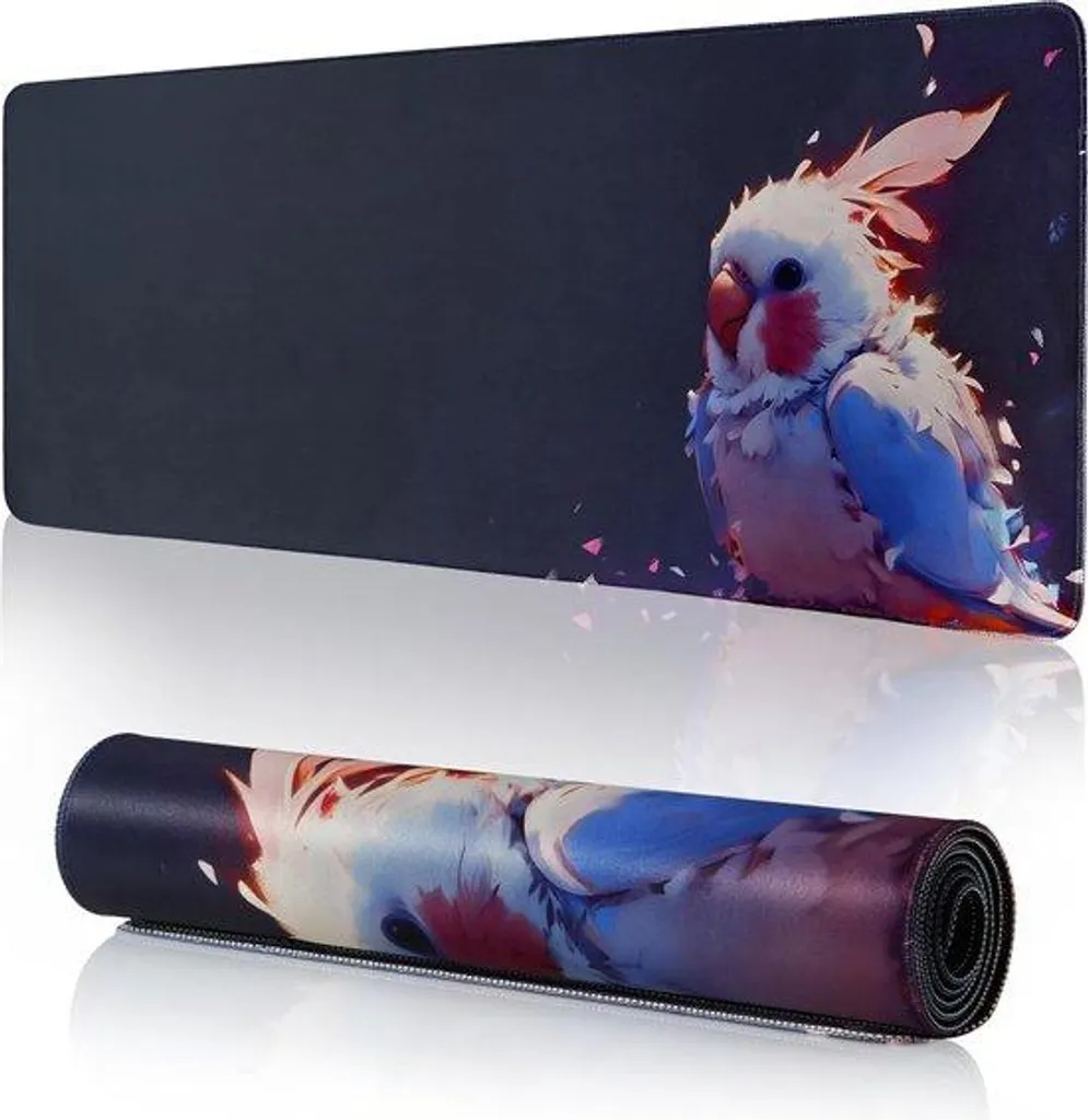 Tapis de clavier gaming perroquet avec base antidérapante XL 90x40cm