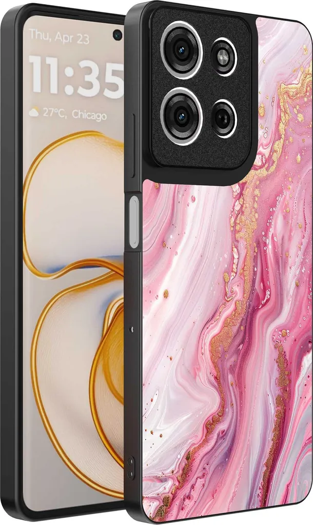 Custodia Motorola Edge 50 Stampa Marmo Rosa - Offerta Smartphonica