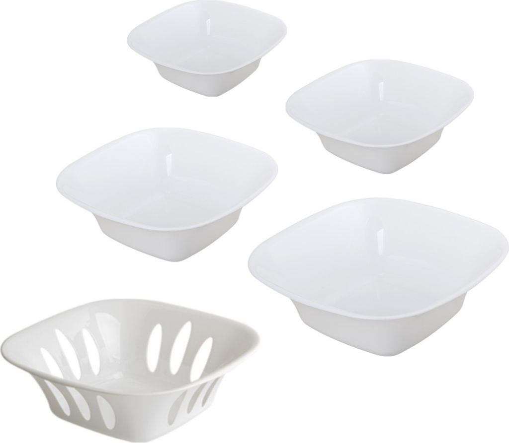 5-teilige stapelbare Aufbewahrungs-Schalen Obstschüssel Deko-Schüssel Set Kunststoff