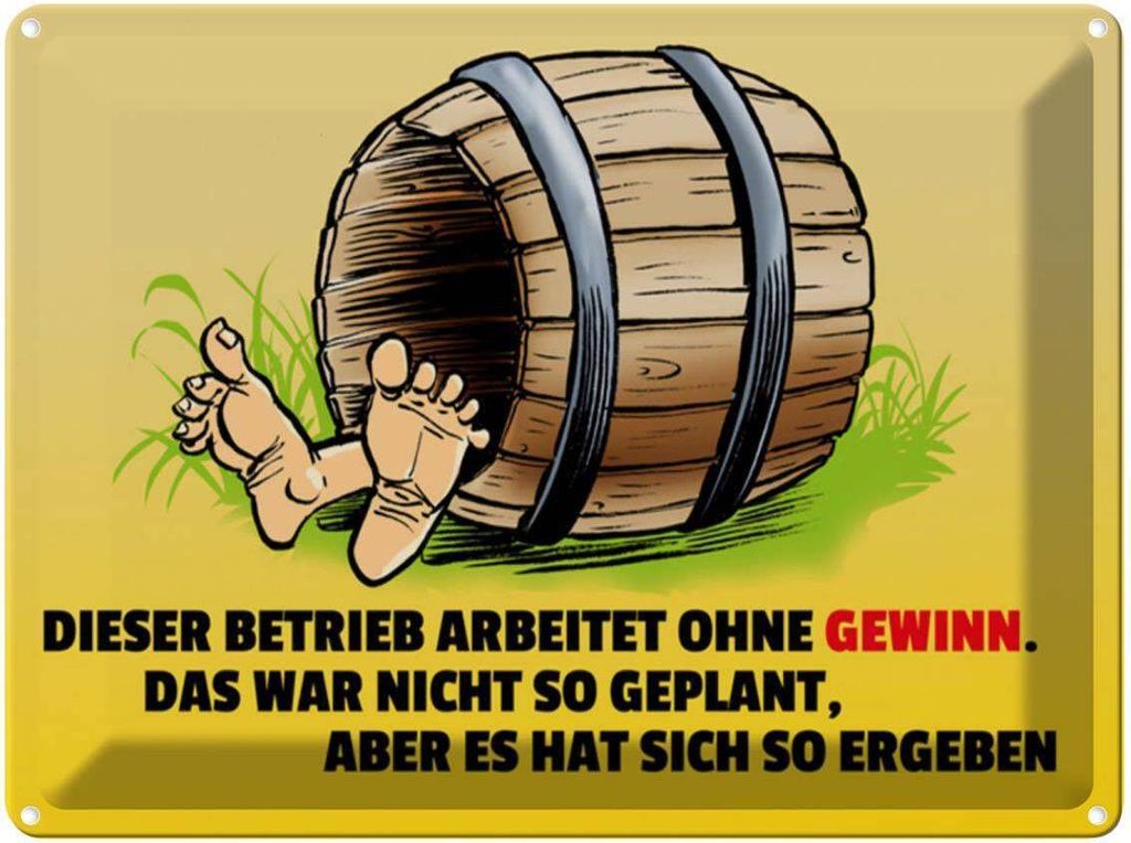 vianmo Blechschild 30x40 cm Dieser Betrieb arbeitet ohne Gewinn Spruch Zitat