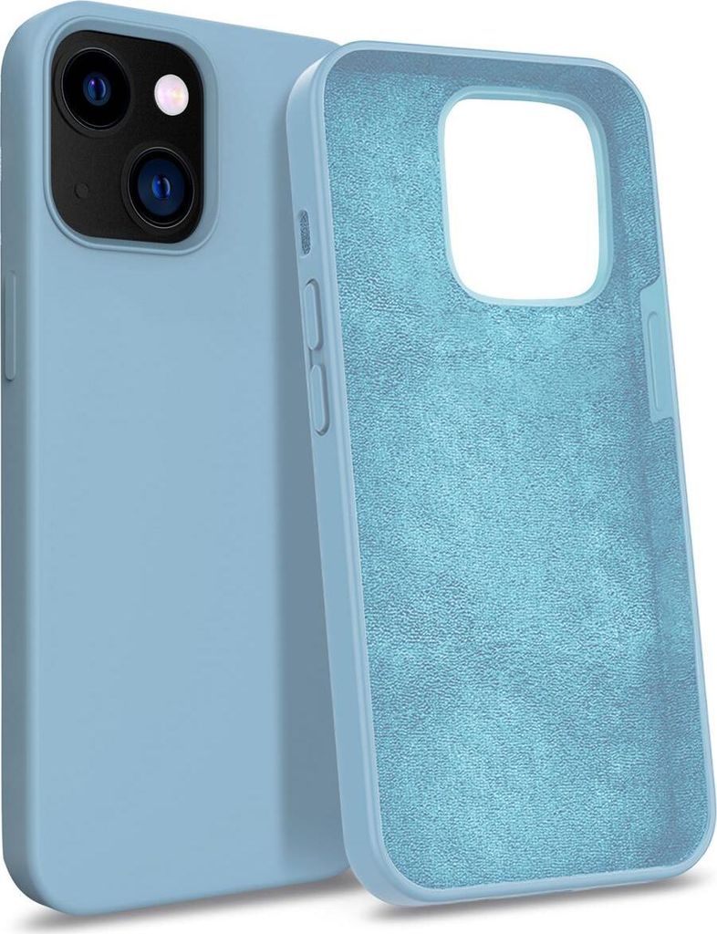 Hülle für Apple iPhone 13 Mini - Cover 3 Lagig (TPU / Hardcase / Mikrofaser) in Babyblau