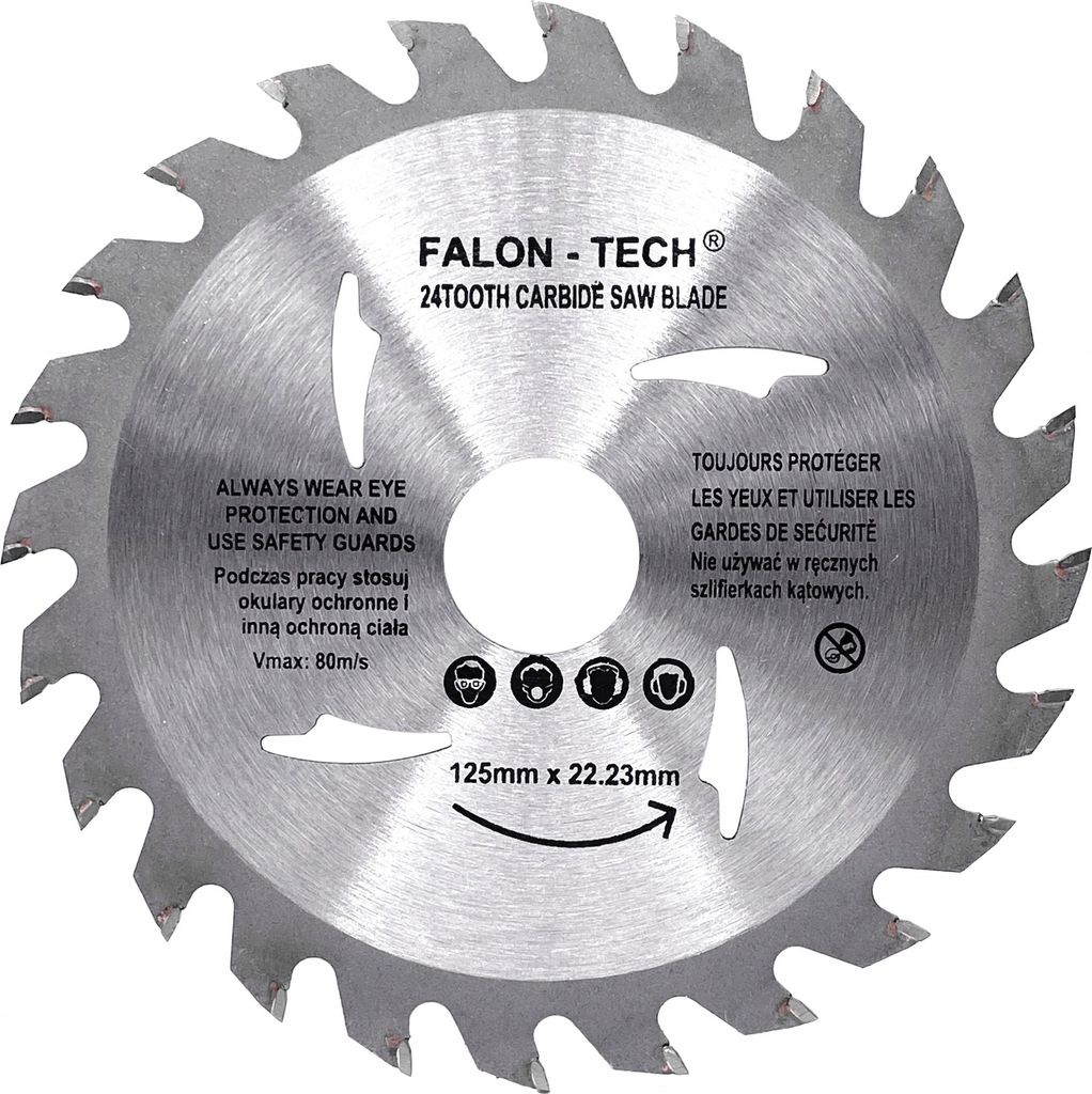 HOLZSÄGEBLATT 125 mm x 22,2 WIDIA-SCHEIBE FÜR SCHLEIFMASCHINE 24 ZÄHNE