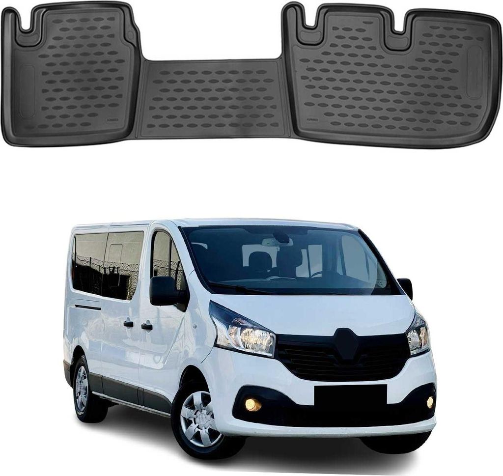 OMAC Gummimatten Fußmatten für Opel Vivaro 2014-2021 Mitte Raw TPE Schwarz 1x