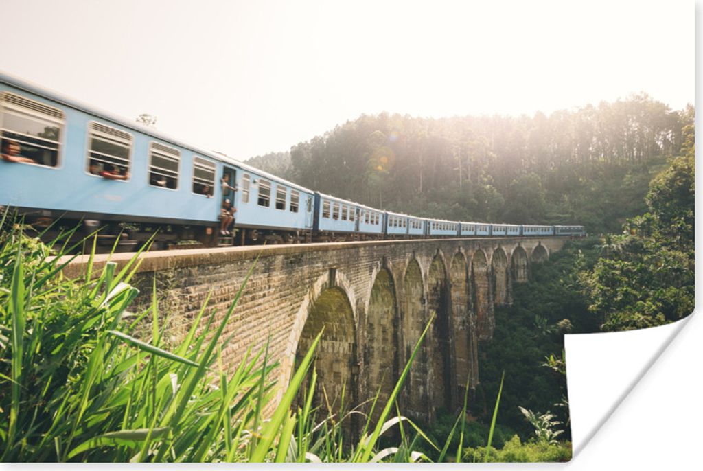 MuchoWow Poster Ein Zug über eine Brücke 30x20 cm - Plakate - Print