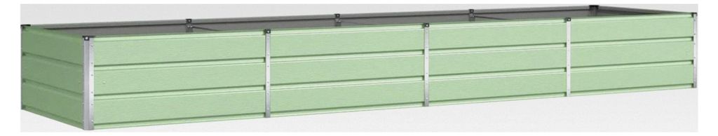 Pflanzkübel Pastellgrün 195 x 100 x 45 cm aus verzinktem Stahl, Hochbeet, Pflanzbeet, Blumenkasten, Blumentopf für Balkon, Garten, Terrasse