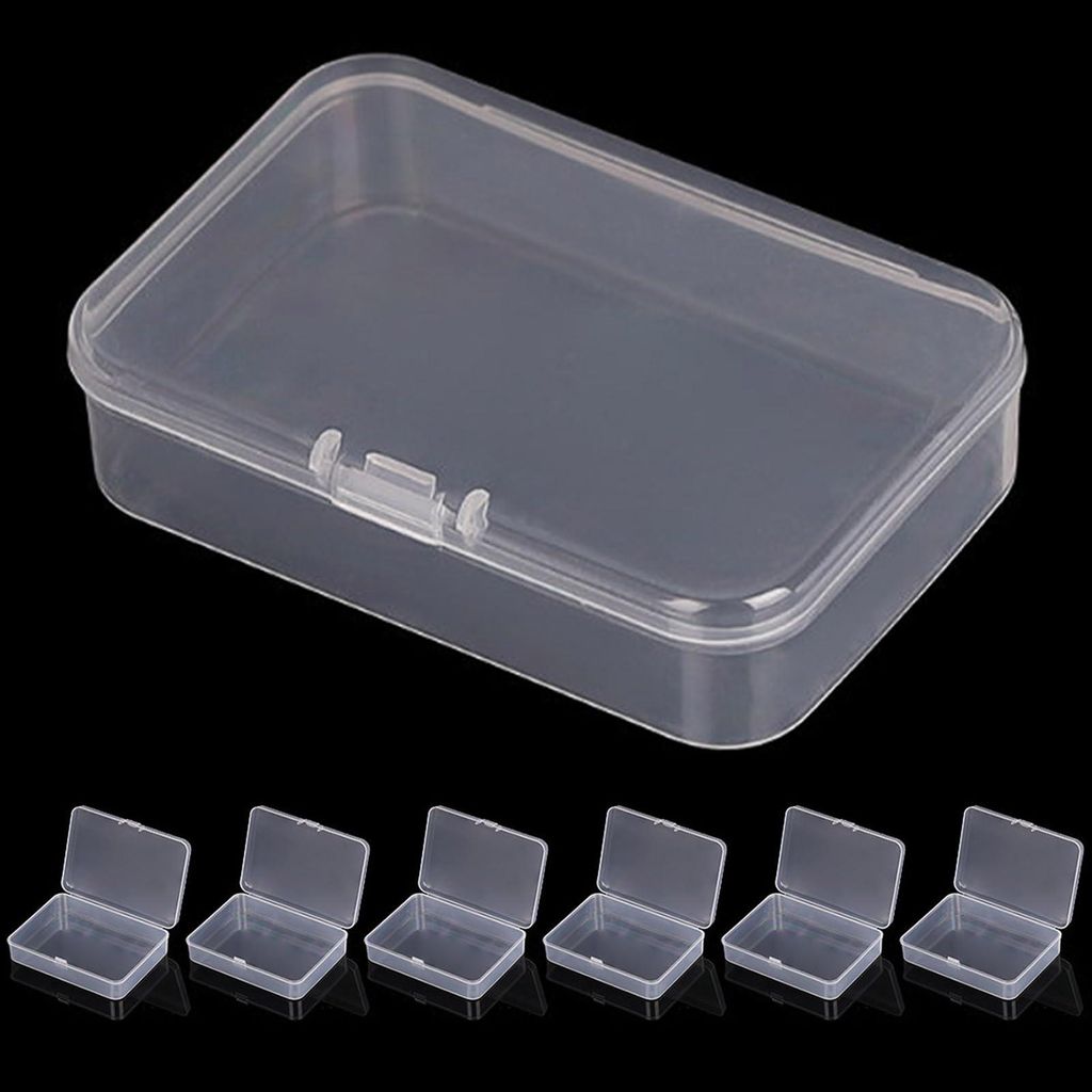 6 kleine Aufbewahrungsboxen mit Deckel, Mini-Kunststoffboxen, transparente kleine Aufbewahrungsboxen für Perlen, Schmuck, Schrauben, Karten, Baste...