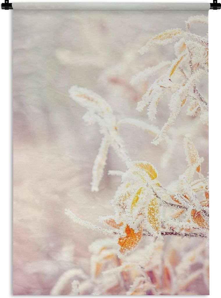 MuchoWow Wandteppich Wandbehang Winter - Äste - Schnee - Natur 120x180 cm Tapisserie Dekoration Wandtuch - Schlafzimmer - Dekorationen für das ...