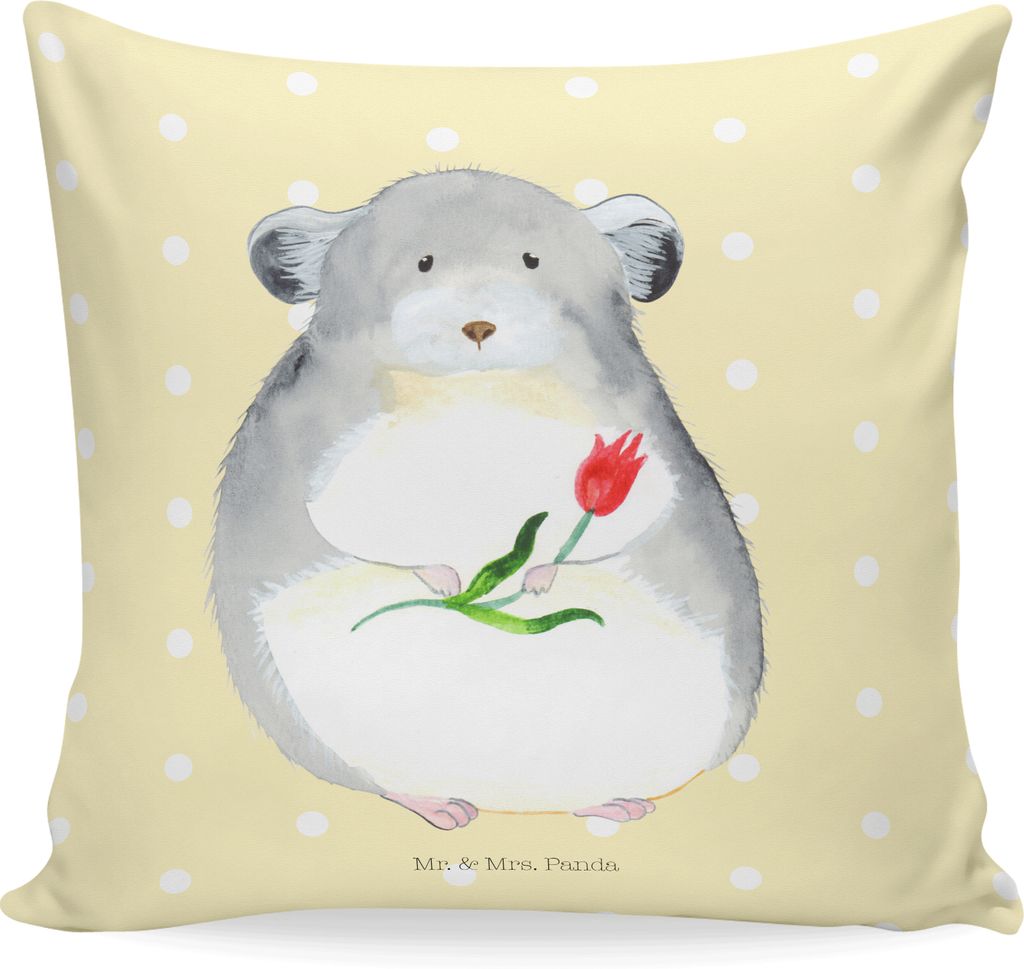 Mr. & Mrs. Panda kuschelkissen 40x40 Chinchilla Blume - Produktbild 