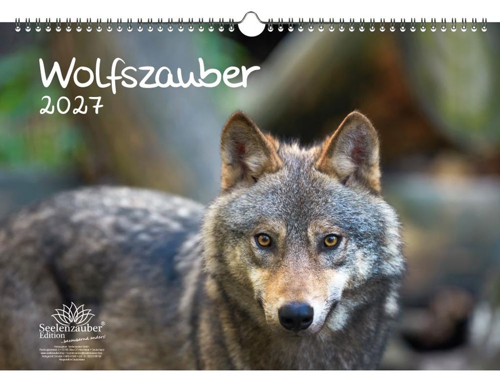 Wolfszauber DIN A3 Kalender für 2027 Wolf und Wölfe - Seelenzauber