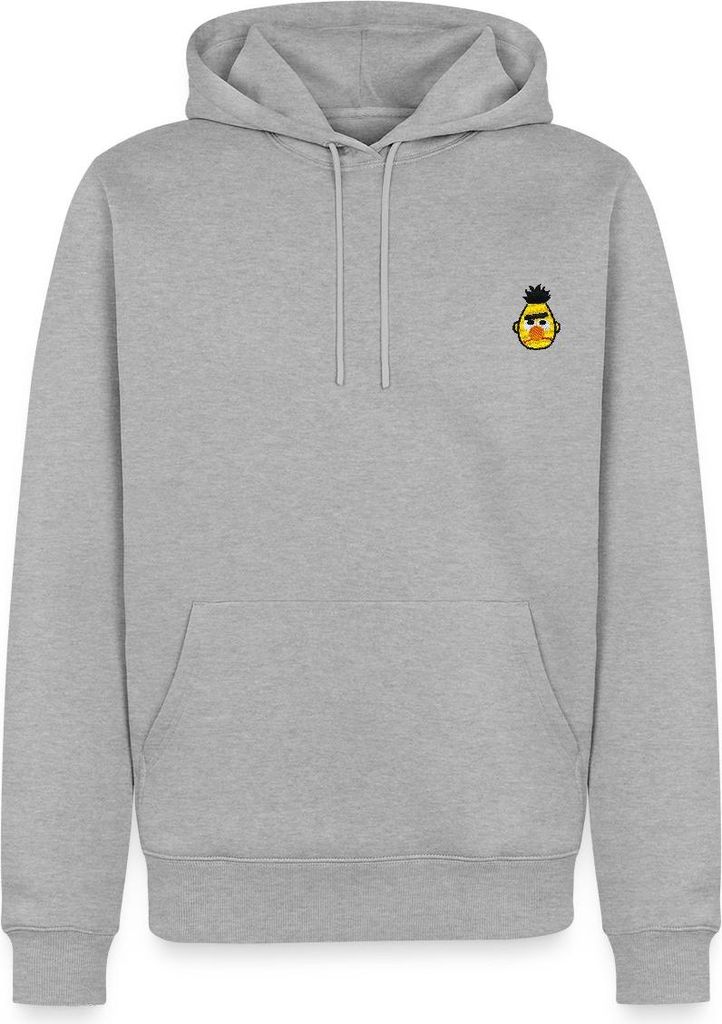 Spreadshirt Sesamstraße Bert Als Stickmotiv Herren Premium Hoodie, XL, Grau meliert