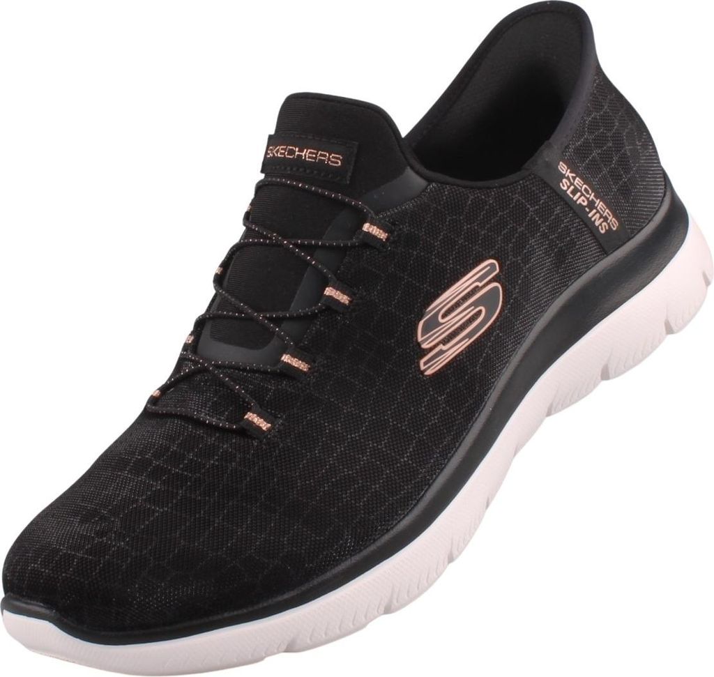 Skechers Slip-ins Summits Classy Night Damen Sneaker Schwarz/Roségold
