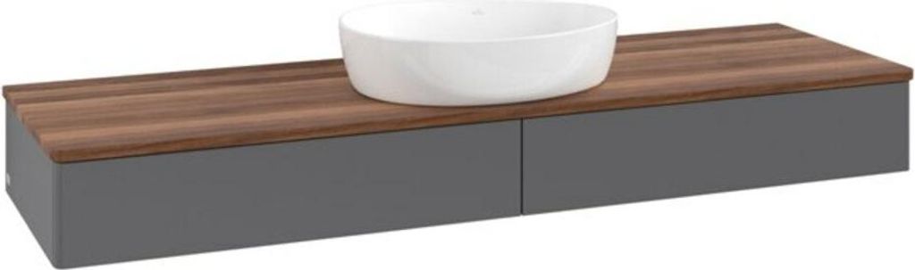 V&B Waschtischunterschrank ohne Frontstruktur Antao 160x50cm, WBP w. wal, Anthrac. m Lac
