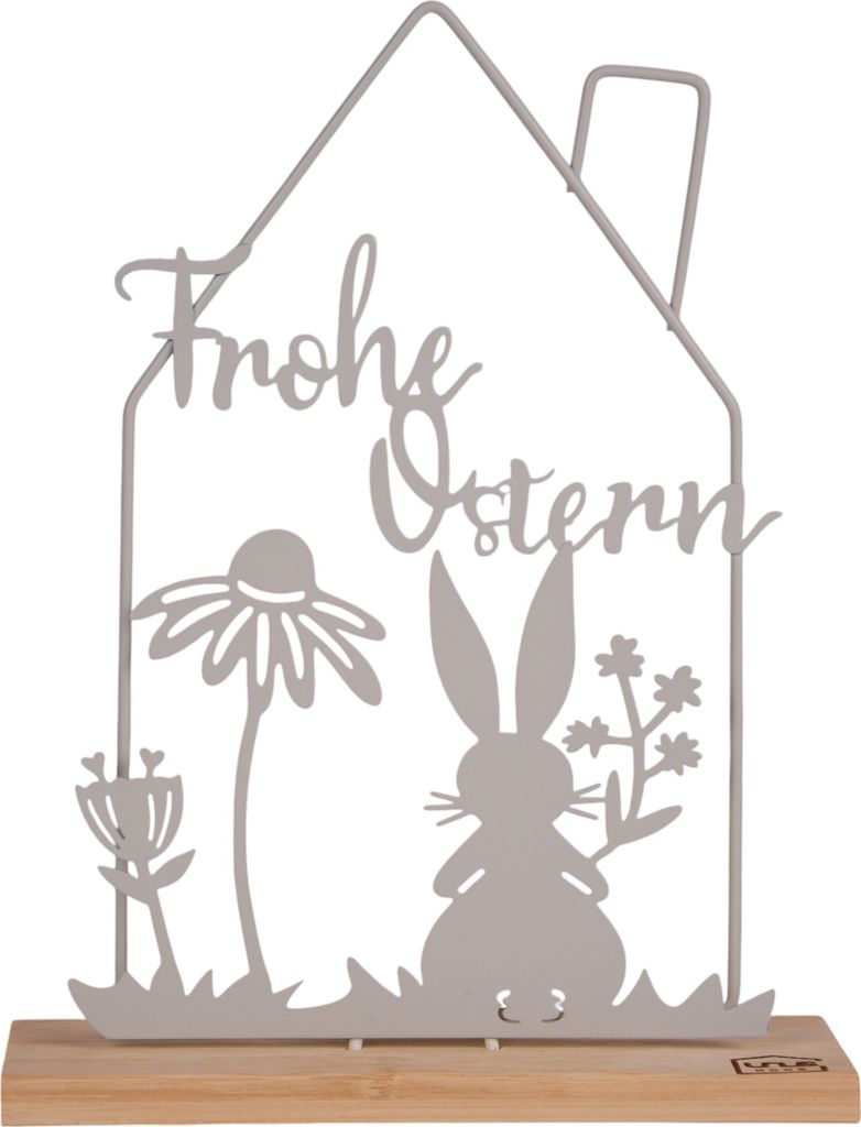 UNUS Deko Aufsteller Osterdekoration mit Hase & Blumen, Produktbild 