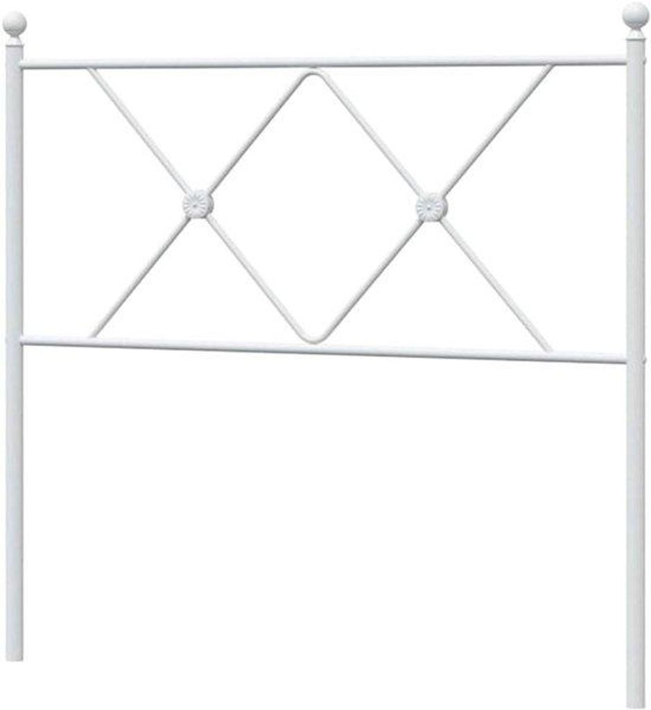 Klassisches Metallbett mit Komplettset - Trendmöbel - 90 cm - Weissglasfinish